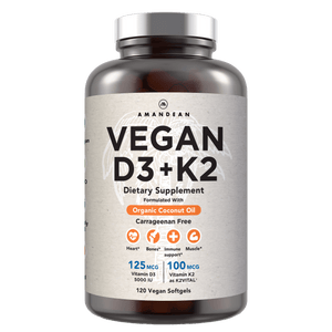 Vegan Vitamin D3 + K2 (120 Softgels) Amandean 